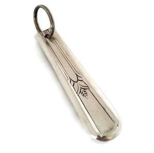 Art Deco Vintage Upcycled Silverware Keychain Fob